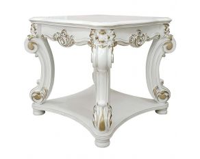 Vendom Square End Table in Antique Pearl Finish