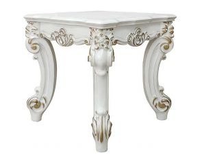 Vendom II Square End Table in Antique Pearl Finish