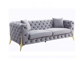 Jelanea Sofa with 2 Pillows in Gray Finish