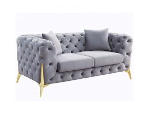 Jelanea Loveseat with 2 Pillows in Gray Finish