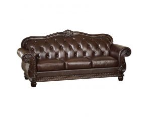 Acme Furniture Anondale Sofa in Cherry Top Grain Leather