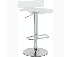 Acme Furniture Rania Swivel Adjustable Stool in Chrome and Clear