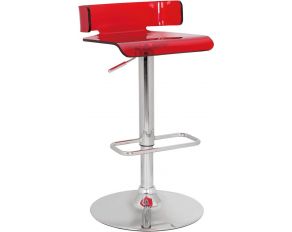 Acme Furniture Rania Swivel Adjustable Stool in Chrome and Red