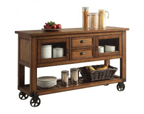 Kadri Kitchen Cart in Distressed Chestnut