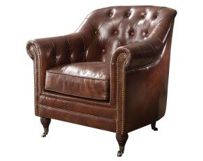 Acme Furniture Aberdeen Accent Chair in Vintage Dark Brown