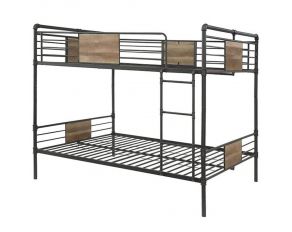 Acme Furniture Brantley Bunk Bed in Brushed Dark Bronze, Queen Over Queen