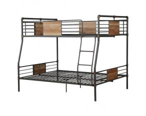 Acme Furniture Brantley Bunk Bed in Brushed Dark Bronze, Full XL Over Queen