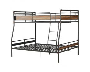 Acme Furniture Brantley II Bunk Bed in Brushed Dark Bronze, Full XL Over Queen