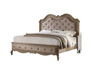 Chelmsford Eastern King Upholstered Bed in Beige and Antique Taupe