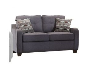 Acme Furniture Cleavon Fabric Loveseat with 2 Pillows in Gray