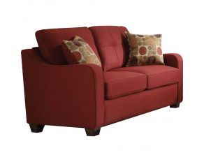 Acme Furniture Cleavon II Fabric Loveseat in Red