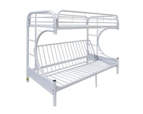 Acme Furniture Eclipse Bunk Bed in White, Twin Over Full