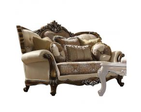 Acme Furniture Latisha Sofa in Tan and Antique Oak