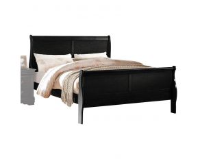 Acme Furniture Louis Philippe Sleigh Bed in Black, Queen