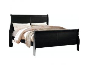 Acme Furniture Louis Philippe Sleigh Bed in Black, Full