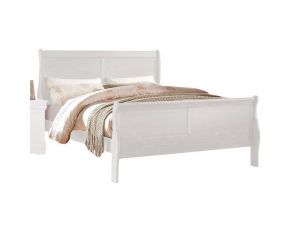 Acme Furniture Louis Philippe Sleigh Bed in White, King