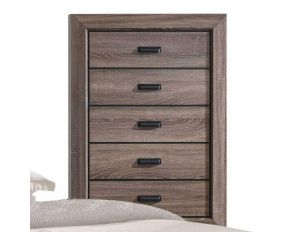 Lyndon 5 Drawer Chest in Weathered Gray Grain