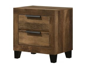 Morales 2 Drawer Nightstand in Rustic Oak