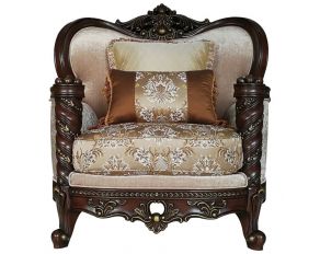 Devayne Chair with 2 Pillows in Dark Walnut