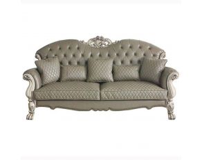 Dresden Sofa with 5 Pillows in Vintage Bone White