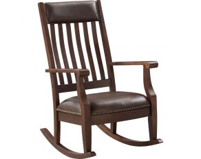 Raina Rocking Chair in Brown and Walnut Finish