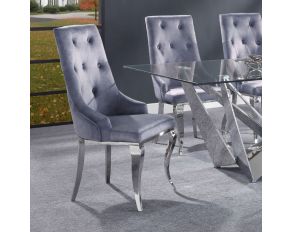 Dekel Set of 2 Sides Chairs in Gray