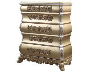 Seville 5 Drawer Chest in Gold Finish