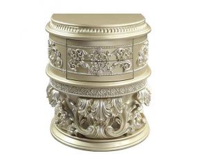 Vatican Nightstand in Champagne Silver Finish