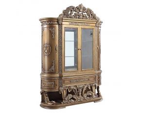 Constantine Curio Cabinet in Brown and Gold Finish