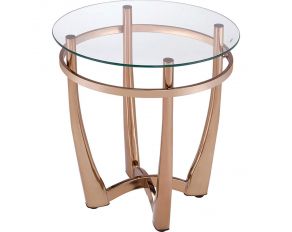 Orlando II End Table in Champagne and Clear Glass