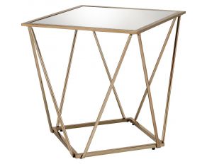 Fogya End Table in Champagne Gold Finish