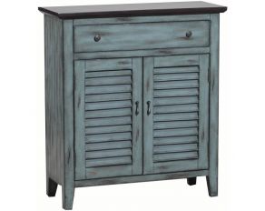 Winchell Sofa Accent Table with 1 Drawer and 2 Doors in Antique Blue