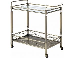 Matiesen Serving Cart in Antique Gold and Clear Glass