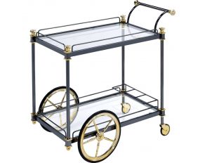 Cyrus Serving Cart in Black and Gold