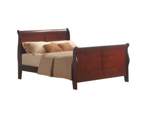 Louis Philippe III California King Sleigh Bed in Cherry