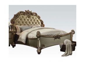 Vendome California King Panel Bed in Brass and Gold Patina