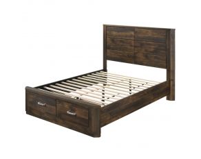 Elettra Eastern King Storage Bed in Rustic Walnut