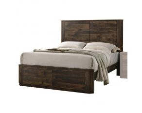 Elettra Eastern King Panel Bed in Rustic Walnut