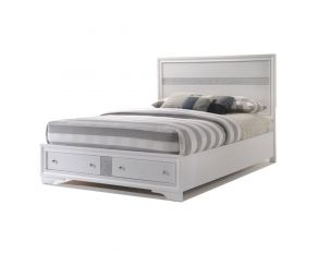 Naima Eastern King Storage Bed in White