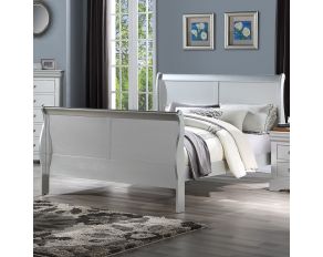 Louis Philippe III Queen Sleigh Bed in Platinum