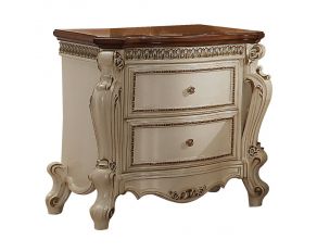 Picardy Nightstand in Antique Pearl and Cherry Oak