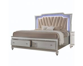 Kaitlyn Eastern King Bed in Champagne with LED Headboard