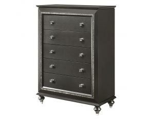 Kaitlyn 5-Drawer Chest in Metallic Gray Finish