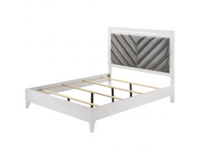 Chelsie Eastern King Panel Bed in Gray and White Finish