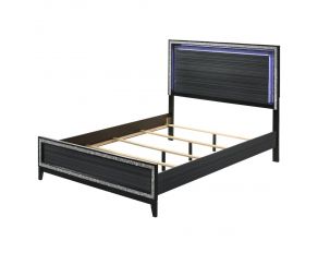 Haiden Eastern King Panel Bed in Weathered Black