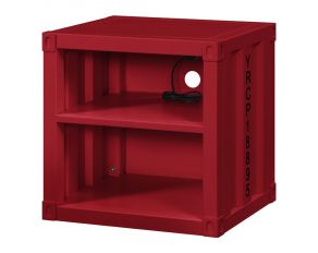 Cargo Nightstand with USB in Red