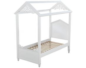 Rapunzel Twin Canopy Bed in White