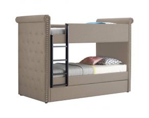 Romana II Twin over Twin Bunk Bed in Beige