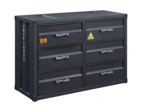 Cargo 6 Drawer Dresser in Gunmetal Finish