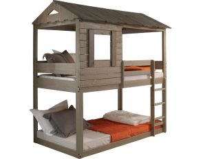 Darlene Twin over Twin Bunk Bed in Rustic Gray